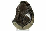 Septarian Dragon Egg Geode - Sparkly Black Crystals #329501-2